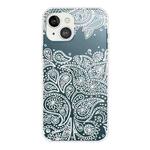 For iPhone 13 Gradient Lace Transparent TPU Phone Case(White)