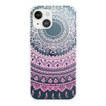 For iPhone 13 Gradient Lace Transparent TPU Phone Case(Gradient Pink)