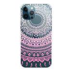 For iPhone 12 mini Gradient Lace Transparent TPU Phone Case (Gradient Pink)