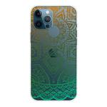 For iPhone 12 mini Gradient Lace Transparent TPU Phone Case (Gradient Green)