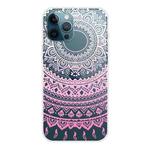 For iPhone 12 / 12 Pro Gradient Lace Transparent TPU Phone Case(Gradient Pink)