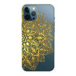 For iPhone 11 Pro Gradient Lace Transparent TPU Phone Case (Gold)