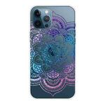 For iPhone 11 Pro Max Gradient Lace Transparent TPU Phone Case (Purple Blue Red)