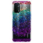 For OPPO A54 5G / A74 5G / A93 5G Gradient Lace Transparent TPU Phone Case(Green Blue Purple)