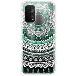 For OPPO A54 5G / A74 5G / A93 5G Gradient Lace Transparent TPU Phone Case(Green White)