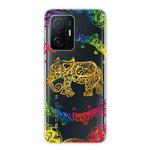 For Xiaomi Mi 11T Gradient Lace Transparent TPU Phone Case(Gold Elephant)