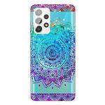 For Samsung Galaxy A72 5G / 4G Gradient Lace Transparent TPU Phone Case(Green Blue Purple)