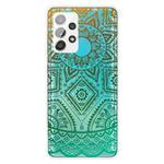 For Samsung Galaxy A72 5G / 4G Gradient Lace Transparent TPU Phone Case(Gradient Green)