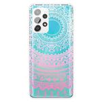 For Samsung Galaxy A73 5G Gradient Lace Transparent TPU Phone Case(Gradient Pink)