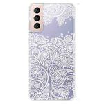 For Samsung Galaxy S21 5G Gradient Lace Transparent TPU Phone Case(White)