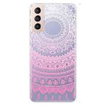 For Samsung Galaxy S21 5G Gradient Lace Transparent TPU Phone Case(Gradient Pink)