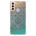 For Samsung Galaxy S21 5G Gradient Lace Transparent TPU Phone Case(Gradient Green)