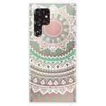 For Samsung Galaxy S22 Ultra 5G Gradient Lace Transparent TPU Phone Case(Green White)