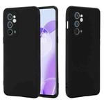 For OnePlus 9RT 5G Pure Color Liquid Silicone Phone Case(Black)