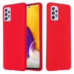 For Samsung Galaxy A73 Pure Color Liquid Silicone Phone Case(Red)
