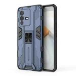 For vivo S12 Pro Supersonic PC + TPU Shock-proof Phone Case with Holder(Dark Blue)