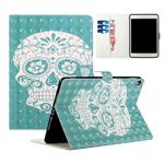 For iPad 10.5 / 10.2 Colored Drawing Horizontal Flip Leather with Holder & Card Slot & Wallet Sleep / Wake-up Function(Green Ghost Head)
