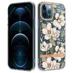 For iPhone 12 Pro Max Flowers and Plants Series IMD TPU Phone Case(Green Gardenia)