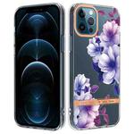 For iPhone 12 Pro Max Flowers and Plants Series IMD TPU Phone Case(Purple Begonia)