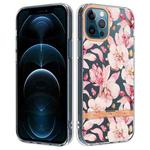 For iPhone 12 Pro Max Flowers and Plants Series IMD TPU Phone Case(Pink Gardenia)