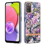 For Samsung Galaxy A03s Flowers and Plants Series IMD TPU Phone Case(Purple Peony)