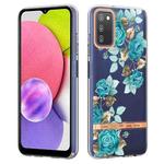 For Samsung Galaxy A03s Flowers and Plants Series IMD TPU Phone Case(Blue Rose)