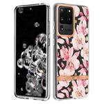 For Samsung Galaxy S20 Ultra Flowers and Plants Series IMD TPU Phone Case(Pink Gardenia)