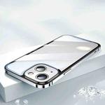 For iPhone 13 HD Transparent Glass Phone Case(Silver)