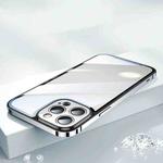 For iPhone 13 Pro Max HD Transparent Glass Phone Case (Silver)