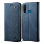 For Huawei P30 Lite Denim Texture Casual Style Horizontal Flip Leather Case with Holder & Card Slots & Wallet(Blue)
