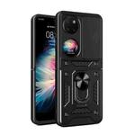 For Huawei P50 Pocket Sliding Camera Design TPU + PC Phone Case(Black)