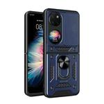 For Huawei P50 Pocket Sliding Camera Design TPU + PC Phone Case(Blue)