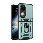 For Huawei P50 Pocket Sliding Camera Design TPU + PC Phone Case(Green)