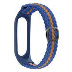 For Xiaomi Mi Band 6 / 5 Stripe Braided Watch Band(Blue Orange Blue)