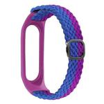 For Xiaomi Mi Band 6 / 5 Stripe Braided Watch Band(Blue Purple)