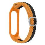 For Xiaomi Mi Band 4 / 3 Stripe Braided Watch Band(Black Orange)