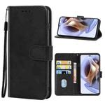 Leather Phone Case For Motorola Moto G22(Black)