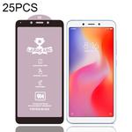 25 PCS 9H HD Large Arc High Alumina Full Screen Tempered Glass Film for Xiaomi Redmi 6