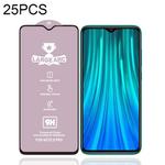 25 PCS 9H HD Large Arc High Alumina Full Screen Tempered Glass Film for Xiaomi Redmi Note 8 Pro