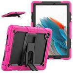 For Samsung Galaxy Tab A8 10.5 2021 Shockproof Black Silicone + PC Tablet Protective Case(Rose Red)