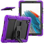For Samsung Galaxy Tab A8 10.5 2021 Shockproof Black Silicone + PC Tablet Protective Case(Purple)