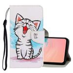 For Galaxy A71 3D Colored Drawing Horizontal Flip PU Leather Case with Holder & Card Slots & Wallet(Red Mouth Cat)