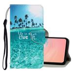 For Galaxy S20+ 3D Colored Drawing Horizontal Flip PU Leather Case with Holder & Card Slots & Wallet(Coconut Tree)
