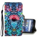 For Nokia 2.2 3D Colored Drawing Horizontal Flip PU Leather Case with Holder & Card Slots & Wallet(Mandala)