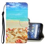 For Nokia 2.2 3D Colored Drawing Horizontal Flip PU Leather Case with Holder & Card Slots & Wallet(Pentagram)
