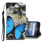 For Nokia 2.2 3D Colored Drawing Horizontal Flip PU Leather Case with Holder & Card Slots & Wallet(A Butterfly)