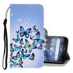 For Nokia 3.2 3D Colored Drawing Horizontal Flip PU Leather Case with Holder & Card Slots & Wallet(Multiple Butterflies)