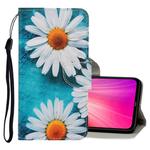 For Xiaomi Redmi Note 8T 3D Colored Drawing Horizontal Flip PU Leather Case with Holder & Card Slots & Wallet(Chrysanthemum)