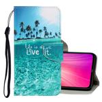 For Xiaomi Redmi Note 8T 3D Colored Drawing Horizontal Flip PU Leather Case with Holder & Card Slots & Wallet(Coconut Tree)