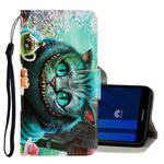 For Huawei Y5 2018 3D Colored Drawing Horizontal Flip PU Leather Case with Holder & Card Slots & Wallet(Green Eyes)
